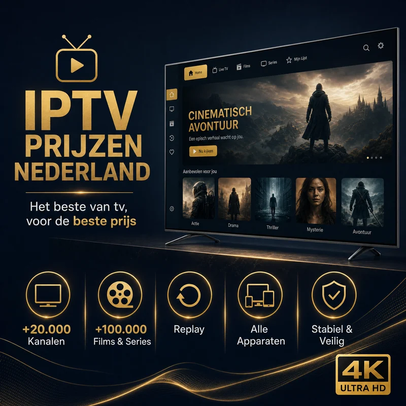 Prijzen IPTV Nederland met Strong 4K abonnement op Smart TV